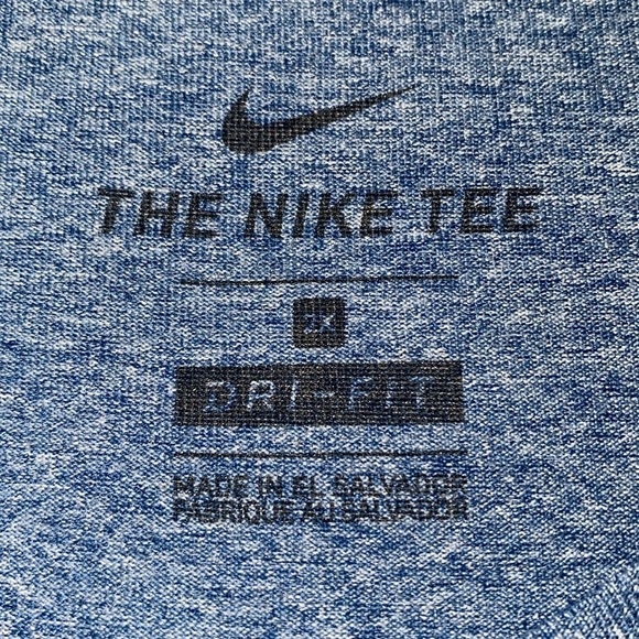 NIKE dry fit heather blueish gray short sleeve crew neck top NEW size 2X - Picture 4 of 7